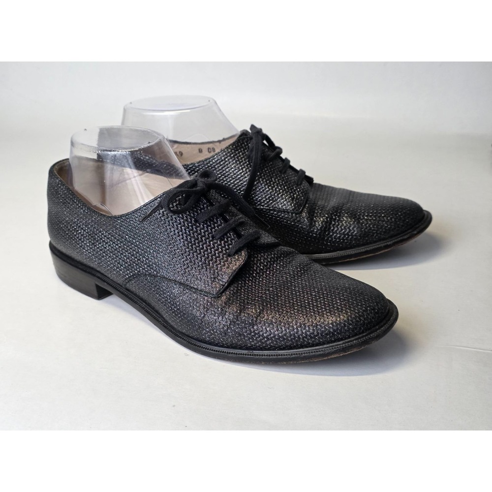 Robert Clergerie Women's Dress Shoes Size 8.5 EU 39 Gray Black Leather Oxford